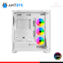 CASE ANTRYX FX650 WHITE ARGB SIN FUENTE VIDRIO TEMPLADO MID TOWER