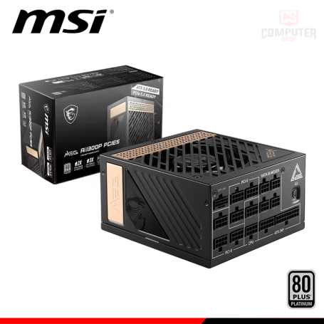 FUENTE DE PODER MEG Ai1300P PCIE5 1300W BLACK 80 PLUS PLATINUM FULL MODULAR