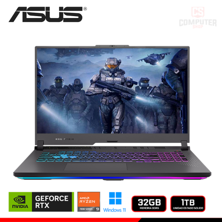 LAPTOP ASUS ROG STRIX G17 G713PI-XB96 GEFORCE RTX 4070 8GB GDDR6/AMD RYZEN 9 7940HX/32GB DDR5/SSD 1TB/WINDOWS 11
