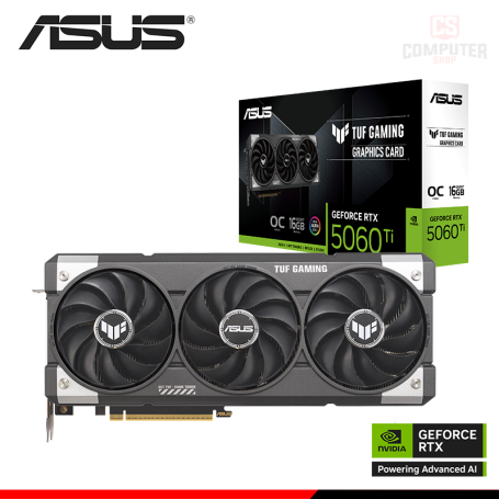 TARJETA DE VIDEO ASUS GEFORCE RTX 5060Ti 16GB GDDR7 128BITS TUF GAMING OC (PN:90YV0MG0-M0AA00)