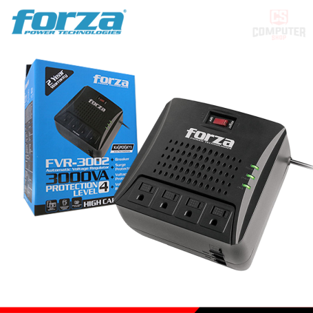 ESTABILIZADOR FORZA FVR-3002 3000VA/1500W 4 TOMAS (PN:FVR-3002)