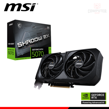 TARJETA DE VIDEO MSI GEFORCE RTX 5070 12GB GDDR7 192BITS SHADOW 2X OC (PN:912-V532-011)