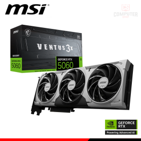 TARJETA DE VIDEO MSI GEFORCE RTX 5060 8GB GDDR7 128BITS VENTUS 3X OC (PN:912-V537-035)