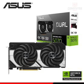 TARJETA DE VIDEO ASUS GEFORCE RTX 5070 12GB GDDR7 192BITS DUAL OC (PN:90YV0M17-M0AA00)