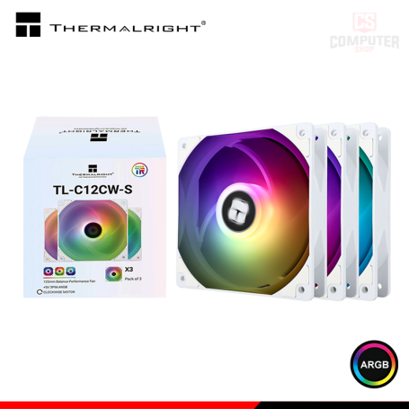 COOLER PARA CASE THERMALRIGHT TL-C12CW-S X3 WHITE ARGB 120MM PACKx3