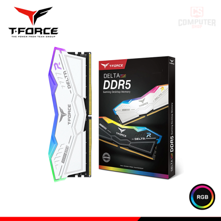 MEMORIA 16GB DDR5 T-FORCE DELTA RGB WHITE BUS 6000MHZ (PN:FF4D516G6000HC38A01)