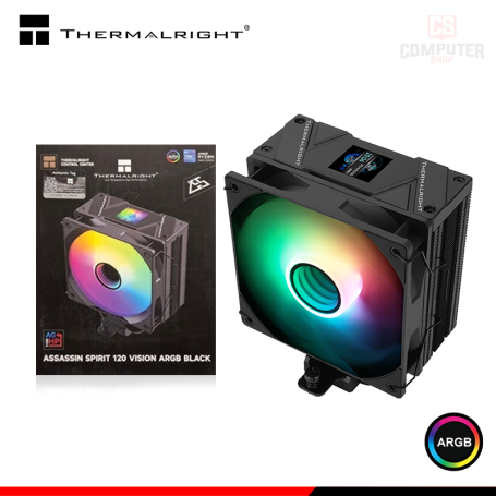 THERMALRIGHT ASSASSIN SPIRIT 120 VISION ARGB BLACK COOLER CPU REFRIGERACION AIRE COMPATIBLE AMD/INTEL