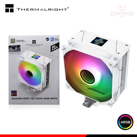 THERMALRIGHT ASSASSIN SPIRIT 120 VISION ARGB WHITE COOLER CPU REFRIGERACION AIRE COMPATIBLE AMD/INTEL