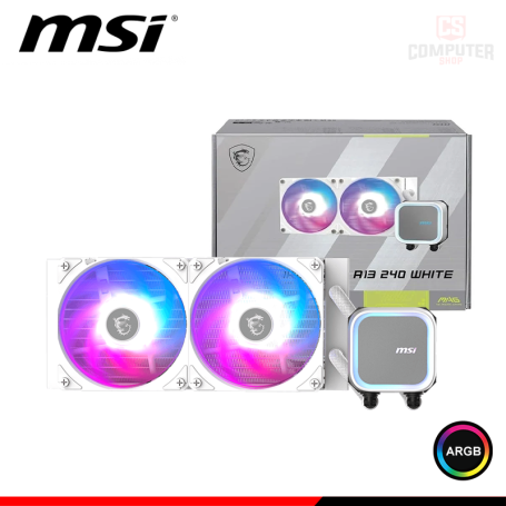 MSI CORELIQUID A13 240 WHITE ARGB COOLER CPU REFRIGERACION LIQUIDA COMPATIBLE AMD/INTEL (PN:306-7ZWCA27-L80)