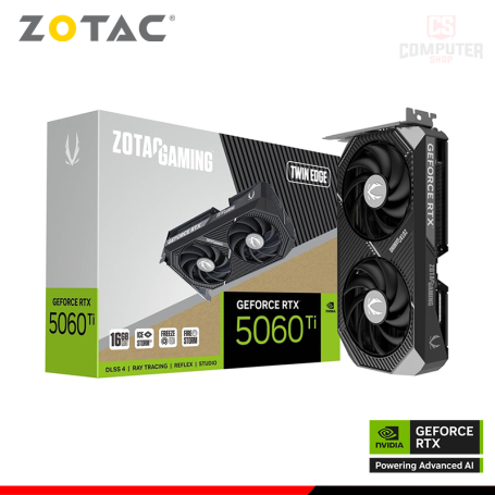 TARJETA DE VIDEO ZOTAC GEFORCE RTX 5060Ti 16GB GDDR7 128BITS GAMING TWIN EDGE