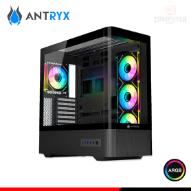 CASE ANTRYX FX830 INFINITY BLACK ARGB SIN FUENTE VIDRIO TEMPLADO MID TOWER