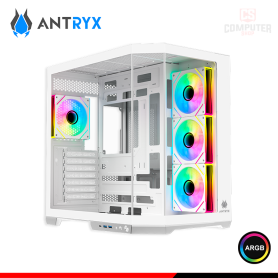 CASE ANTRYX FX800 INFINITY WHITE ARGB SIN FUENTE VIDRIO TEMPLADO MID TOWER