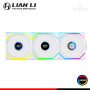 COOLER PARA CASE LIAN LI UNI FAN SL V3 WHITE ARGB REVERSE LCD WIRELESS 120MM PACKx3 CON CONTROLADOR (PN:12RSLLCD1W3W)