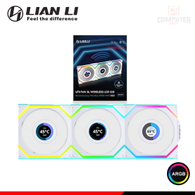 COOLER PARA CASE LIAN LI UNI FAN SL V3 WHITE ARGB REVERSE LCD WIRELESS 120MM PACKx3 CON CONTROLADOR (PN:12RSLLCD1W3W)