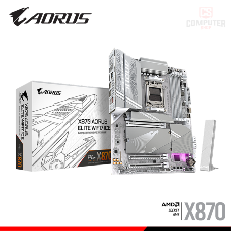 PLACA AORUS X870 ELITE WIFI 7 ICE ATX DDR5 AMD AM5 (PN:9MX87ELE-00-G11)