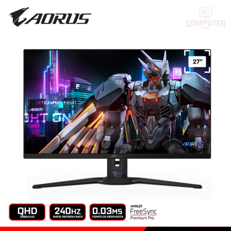 MONITOR AORUS QD-OLED F027Q2 27" QHD 2560x1440/240HZ/0.03MS/FREESYNC PREMIUM PRO (PN:20VM0-FO27Q2BA-1SAR)