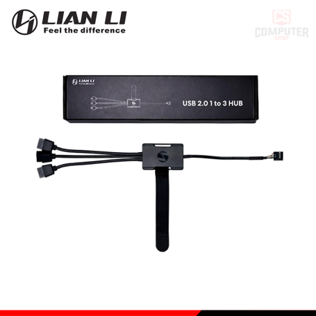 CONCENTRADOR USB LIAN LI 2.0 BLACK 1 A 3 (PN:PW-U2HB)