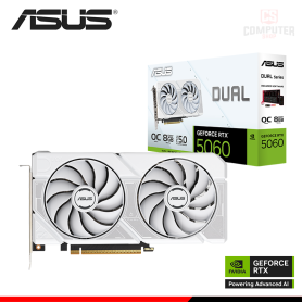 TARJETA DE VIDEO ASUS GEFORCE RTX 5060 8GB GDDR7 128BITS DUAL WHITE OC (PN:90YV0N15-M0AA00)