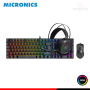 KIT MICRONICS MIRAGE GTX 2003 BLACK RGB TECLADO + AUDIFONO + MOUSE
