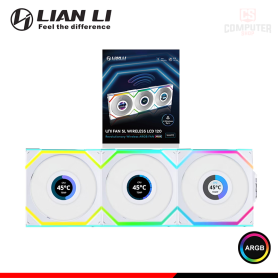 COOLER PARA CASE LIAN LI UNI FAN SL WHITE ARGB LCD WIRELESS 120MM PACKx3 CON CONTROLADOR (PN:12SLLCD1W3W)