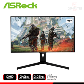 MONITOR ASROCK PG027QFS 27" QHD 2560x1440/240HZ/0.03MS/FREESYNC PREMIUM PRO (PN:20VM0-GS25F2BM-1USS)