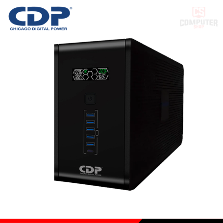 UPS CDP R-SMART1210i 1200VA/750W 10 TOMAS + 5 PUERTOS USB-A + 1 PUERTO USB-C (PN:R-SMART1210i)