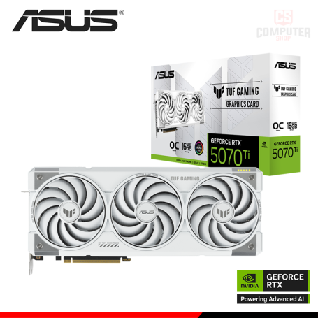 TARJETA DE VIDEO ASUS GEFORCE RTX 5070Ti 16GB GDDR7 256BITS TUF GAMING WHITE OC (PN:90YV0MD3-MVAA00)