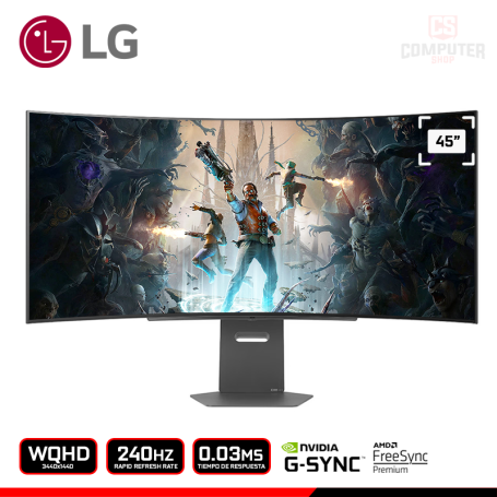 MONITOR LG 45GX90SA ULTRAGEAR 45" OLED SMART WEBOS CURVO WQHD 3440x1440/240HZ/0.03MS/FREESYNC PREMIUM/COMPATIBLE NVIDIA G-SYNC