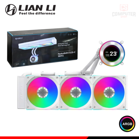 LIAN LI HYDROSHIFT II LCD-C 360CL WHITE COOLER CPU REFRIGERACION LIQUIDA COMPATIBLE AMD/INTEL (PN:GHS2LCD36RW)