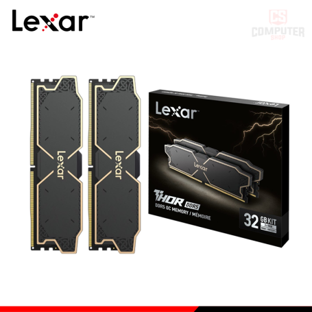MEMORIA 32GB (16GBx2) DDR5 LEXAR THOR OC BLACK INTEL XMP/AMD EXPO BUS 6000MHz (PN:LD5U16G60C32LG-RGD)