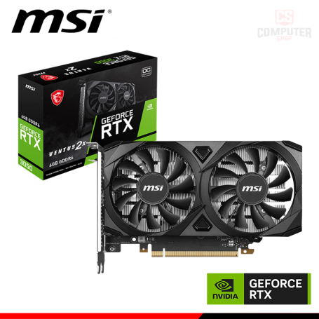 TARJETA DE VIDEO MSI GEFORCE RTX 3050 6GB GDDR6 96BITS VENTUS 2X OC (PN:912-V812-201)
