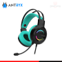 AUDIFONO ANTRYX IRIS-K TURQUESA RAINBOW CON MICROFONO SONIDO 7.1 CONEXIÓN USB (PN:AGH-7100KTE)