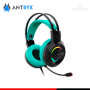AUDIFONO ANTRYX IRIS-K TURQUESA RAINBOW CON MICROFONO SONIDO 7.1 CONEXIÓN USB (PN:AGH-7100KTE)