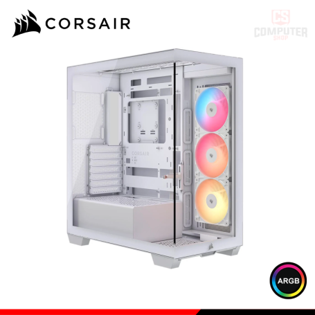 CASE CORSAIR 3500X RSR-R ARGB WHITE SIN FUENTE VIDRIO TEMPLADO MID TOWER (PN:CC-9011323-WW)