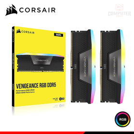 MEMORIA 64GB (32GBx2) DDR5 CORSAIR VENGEANCE RGB INTEL XMP BUS 6000MHz (PN:CMH64GX5M2D6000C40)