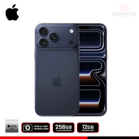 IPHONE 17 PRO MAX DEEP BLUE/PROCESADOR A19 PRO/256GB ALMACENAMIENTO/12GB MEMORIA RAM (PN:MFXJ4LL/A)
