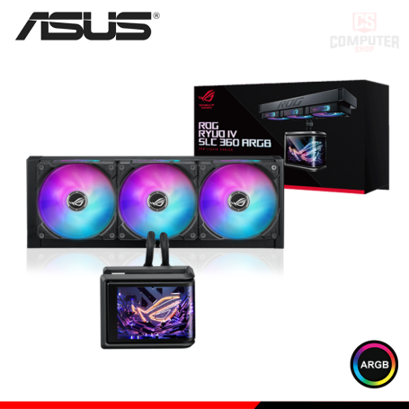 ASUS ROG RYUO IV SLC 360 ARGB BLACK PANTALLA AMOLED 6.67" COOLER CPU REFRIGERACION LIQUIDA COMPATIBLE AMD/INTEL