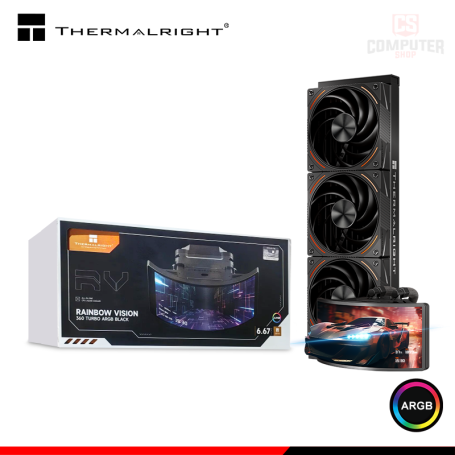 THERMALRIGHT RAINBOW VISION 360 TURBO ARGB BLACK PANTALLA OLED CURVO 6.67" COOLER CPU REFRIGERACION AIRE COMPATIBLE AMD/INTEL