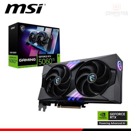 TARJETA DE VIDEO MSI GEFORCE RTX 5060Ti 16GB GDDR7 128BITS GAMING OC (PN:(912-V535-039)