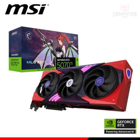 TARJETA DE VIDEO MSI GEFORCE RTX 5070Ti 16GB GDDR7 256BITS MLG EDITION OC
