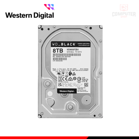 DISCO DURO PC 8TB WESTERN DIGITAL BLACK 256MB 7200RPM FORMATO 3.5" (PN:2W11087)