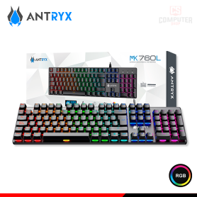 TECLADO ANTRYX MK760L BLACK RGB RAINBOW MECANICO RED SWITCH WIRED USB (PN:AMK-760LKBL-SP)