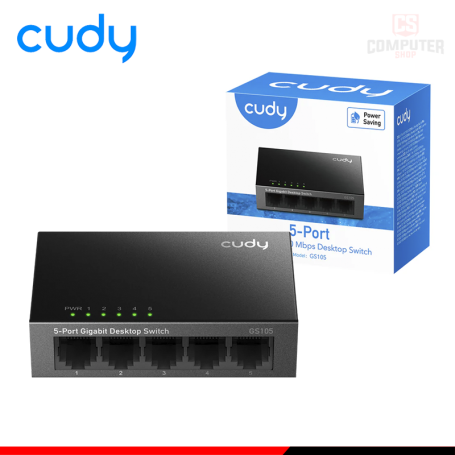 DESKTOP SWITCH METAL CUDY GS105 05 PUERTOS GIGABIT ETHERNET 10/100/1000MBPS