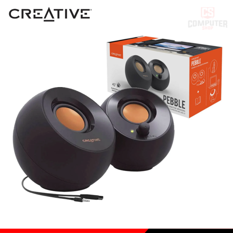 PARLANTE CREATIVE PEBBLE BLACK SOUND 2.0 CONEXIÓN USB (PN:06MF168000010 REV B)
