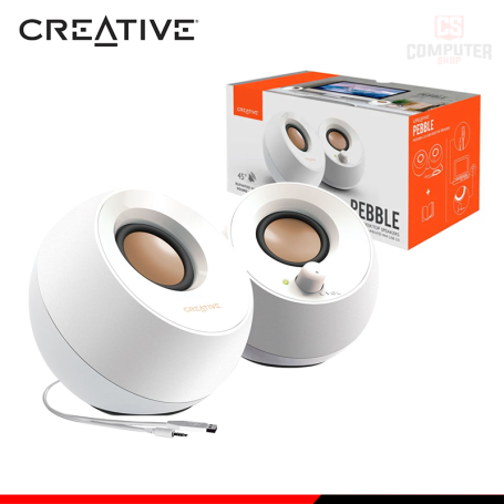 PARLANTE CREATIVE PEBBLE WHITE SOUND 2.0 CONEXIÓN USB (PN:06MF168000010 REV D)