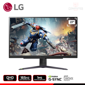 MONITOR LG 27GR75Q-B ULTRAGEAR 27" QHD 2560x1440/165HZ/1MS/AMD FREESYNC PREMIUM/COMPATIBLE NVIDIA G-SYNC