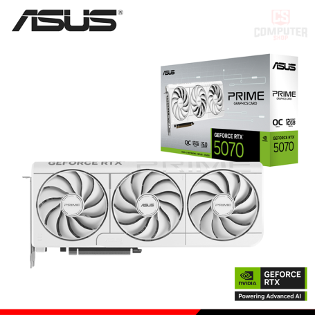 TARJETA DE VIDEO ASUS GEFORCE RTX 5070 WHITE 12GB GDDR7 192BITS ASUS PRIME OC (PN:90YV0M19-M0AA00)