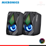 PARLANTE MICRONICS CORSAIR MIC S309-9 RGB BLACK GAMER SOUND 2.0 CONEXIÓN USB