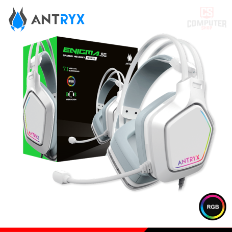 AUDIFONO ANTRYX ENIGMA SE WHITE RGB CON MICROFONO SONIDO 7.1 VIRTUAL CONEXIÓN USB (PN:AGH-7320WR7V)