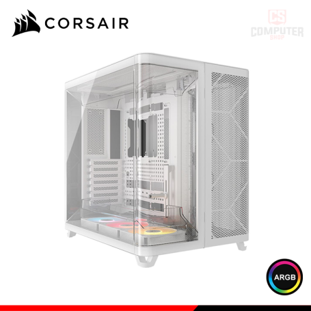 CASE CORSAIR AIR 5400 RS-R WHITE ARGB SIN FUENTE VIDRIO TEMPLADO MID TOWER TRIPLE CAMARA (PN:CC-9011319-WW)